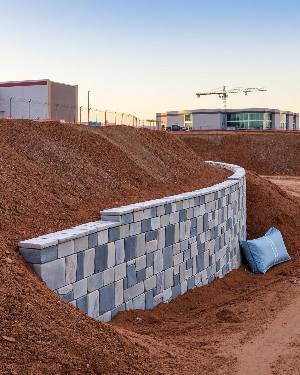 Engineered retaining wall