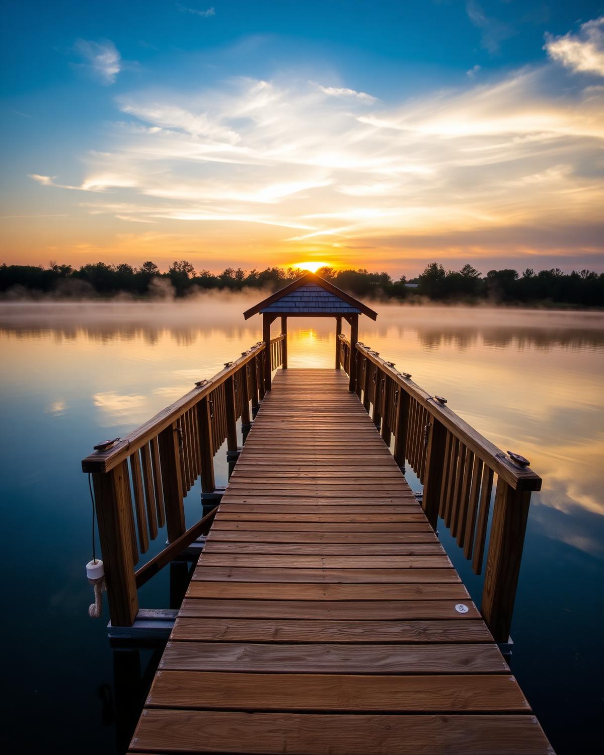 Custom lakefront fishing dock